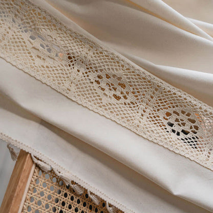 Ownkoti Beige Splicing Hollow-Out Lichtfiltervorhang