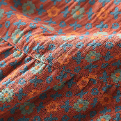 Nachthemd aus weicher Baumwolle mit Rundhalsausschnitt und Blumenmuster