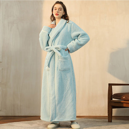 Ownkoti Bequemer Fleece-Pyjama, langer Bademantel - Minze - Frauen: 3XL - image 13