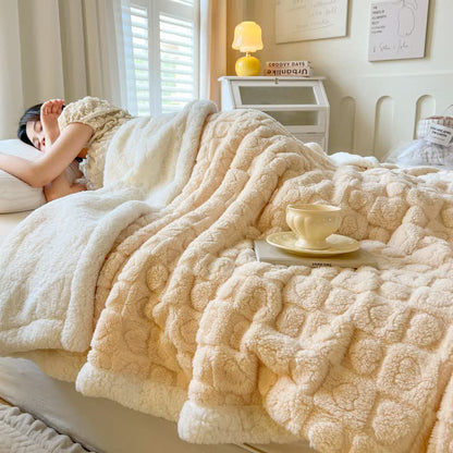 Warme Sherpa-Fleecedecke mit Liebesdruck