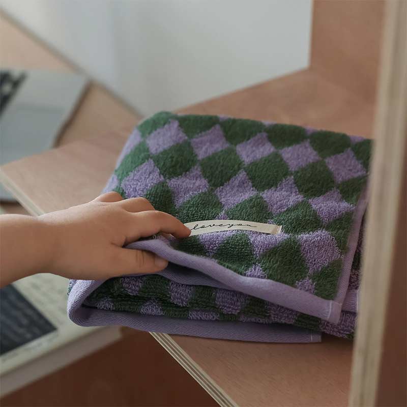 Ownkoti Vintage Plaid Baumwolle SquareTowel Badetuch-Set