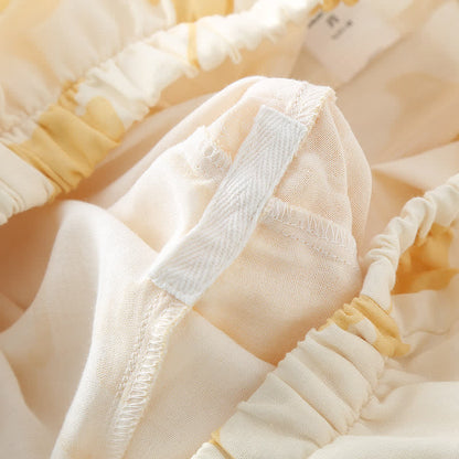 Loungewear-Set aus Baumwolle mit Ginkgoblatt-Schleife