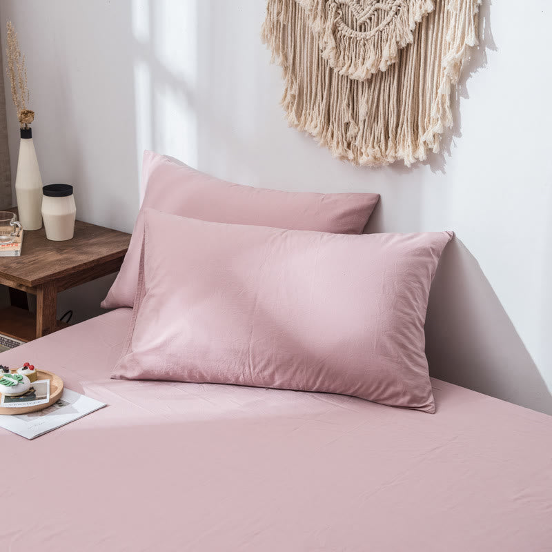 Ownkoti Einfacher Kissenbezug aus weicher Baumwolle (2 Stück) - Rosa - 48 cm x 74 cm - image 3