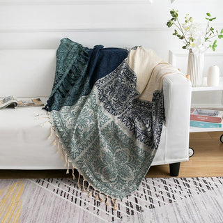 Ownkoti – Böhmische Strickschaldecke mit Blumenquaste