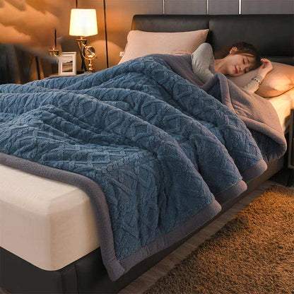 Luxuriöse, dicke, warme Fleece-Überwurfdecke